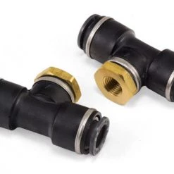 Threaded Gauge Tee - 1/8" FNPT X 3/8" PTC - DOT - SMC #KV2TF11-34 - Air Lift Performance Kit 21030 ENGINE